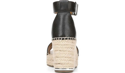 Franco Sarto Franco Clemens Espadrille Wedge Sandal Black Leather