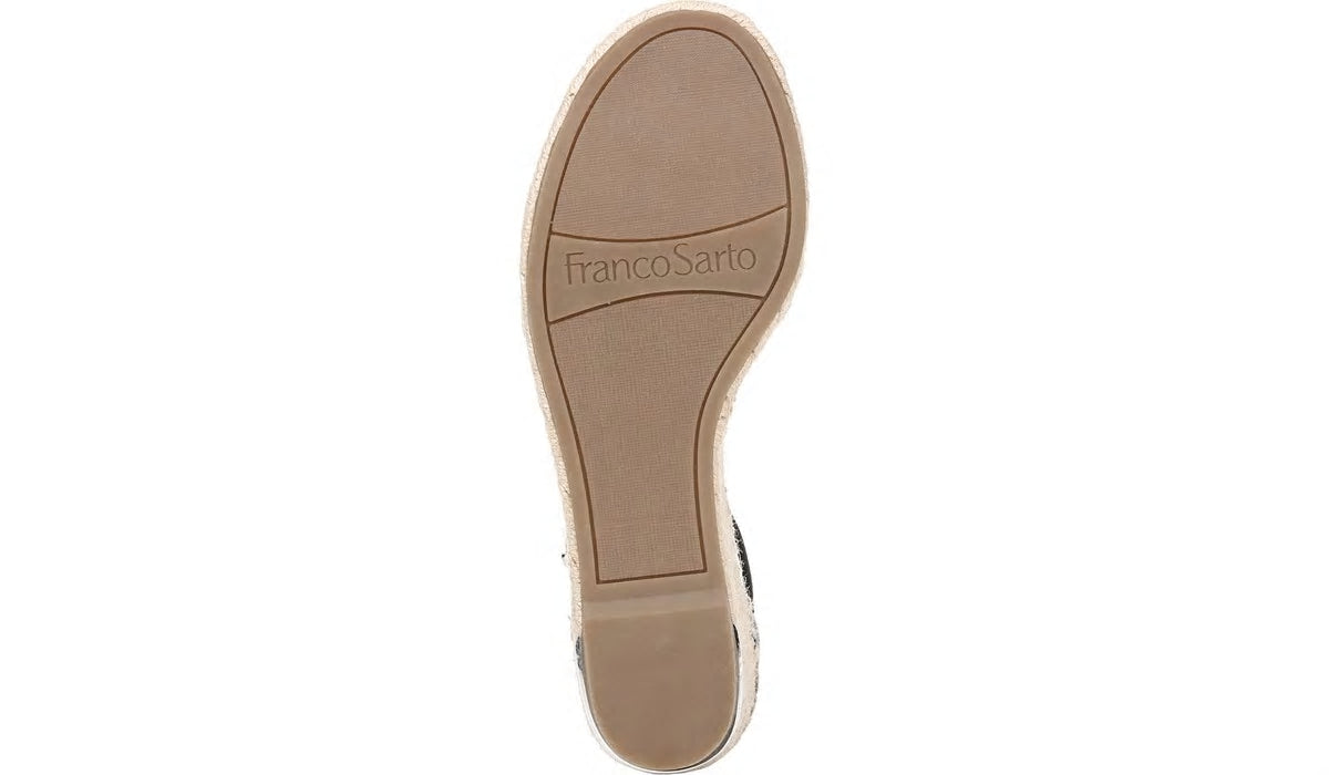 Franco Sarto Franco Clemens Espadrille Wedge Sandal Black Leather