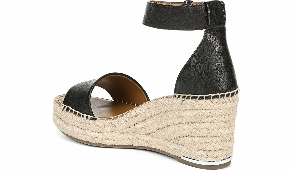 Franco Sarto Franco Clemens Espadrille Wedge Sandal Black Leather
