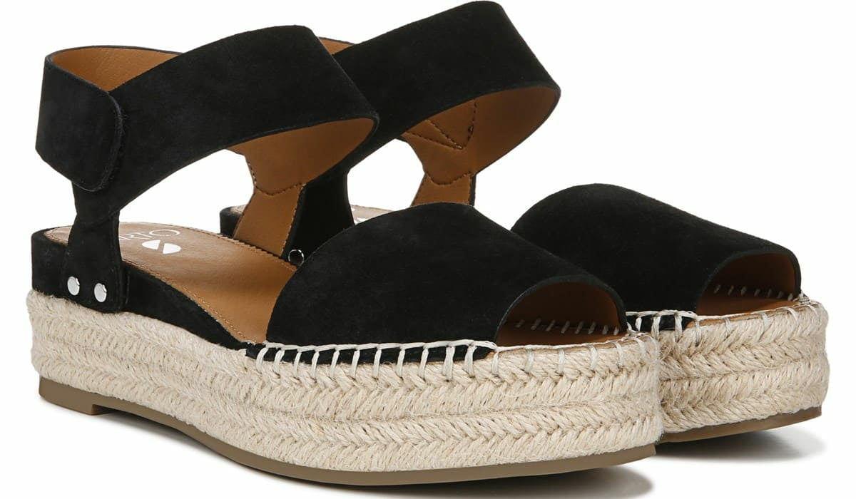 Franco Sarto Sarto Oak Espadrille Sandal Black Suede
