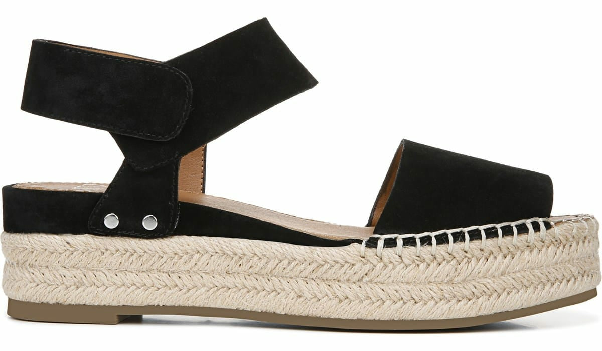 Franco Sarto Sarto Oak Espadrille Sandal Black Suede