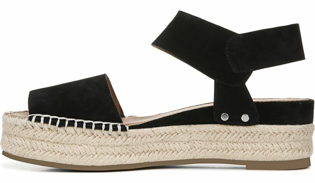 Franco Sarto Sarto Oak Espadrille Sandal Black Suede