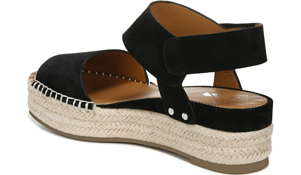 Franco Sarto Sarto Oak Espadrille Sandal Black Suede
