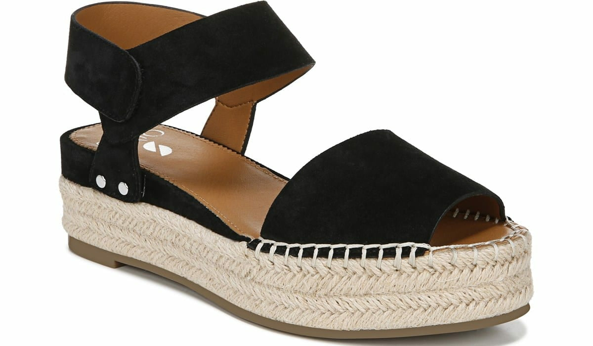 Franco Sarto Sarto Oak Espadrille Sandal Black Suede