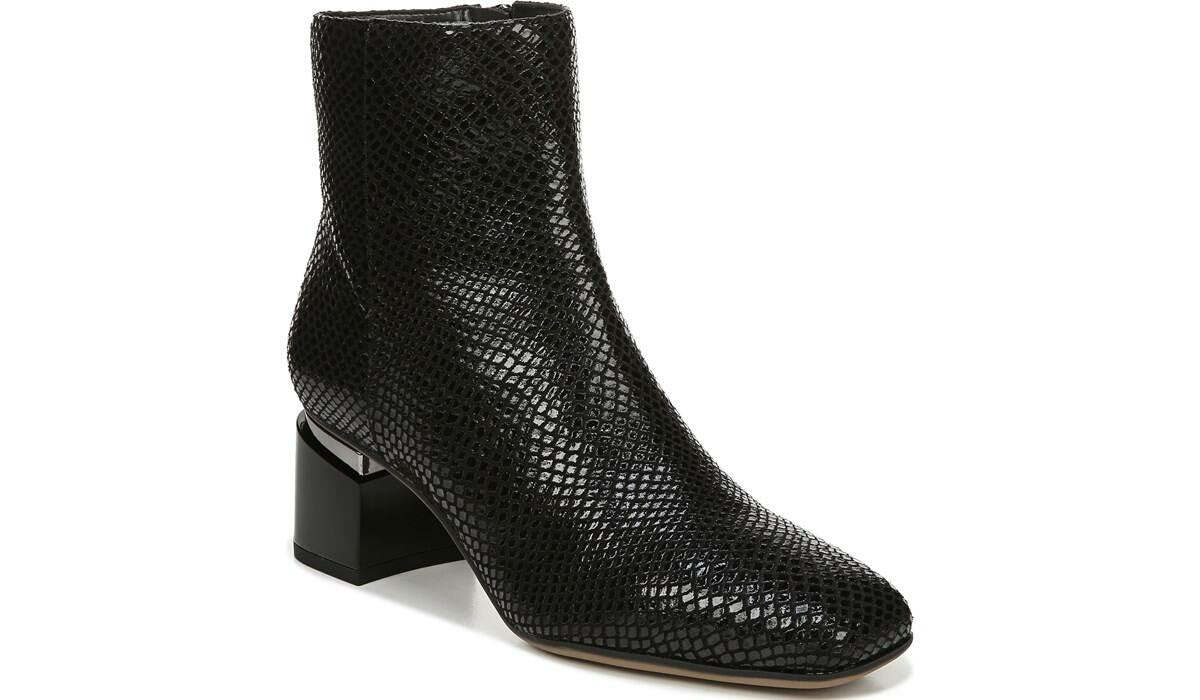 Franco Sarto Franco Marquee Bootie Black Snake Print Leather