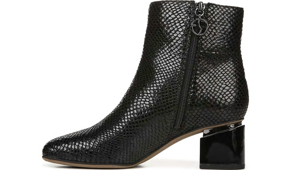 Franco Sarto Franco Marquee Bootie Black Snake Print Leather