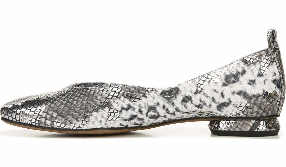 Franco Sarto Franco Ailee Flat Silver Snake Metallic