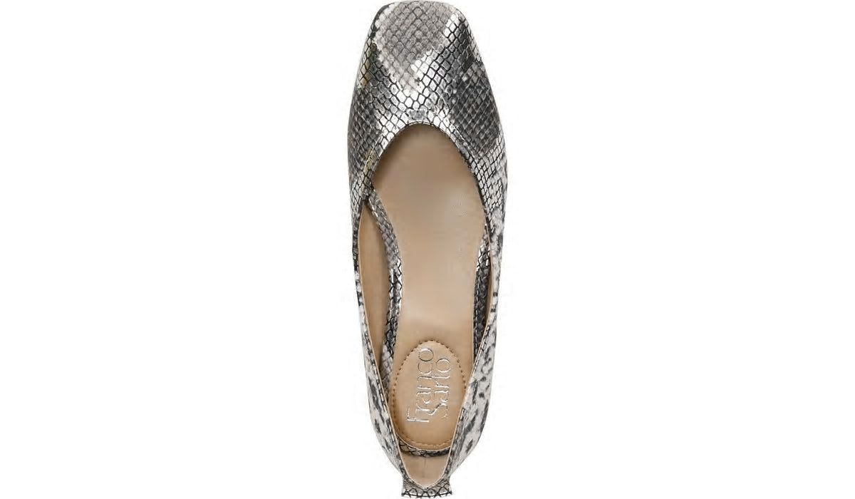 Franco Sarto Franco Ailee Flat Silver Snake Metallic