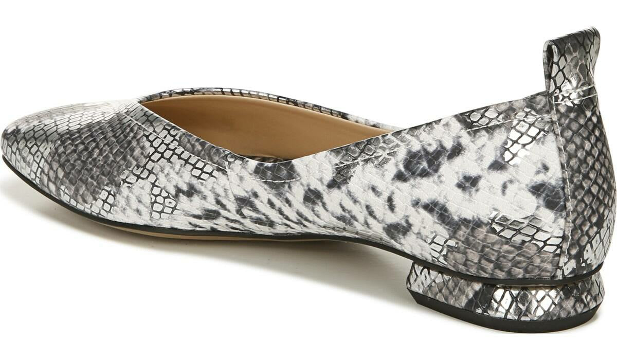 Franco Sarto Franco Ailee Flat Silver Snake Metallic