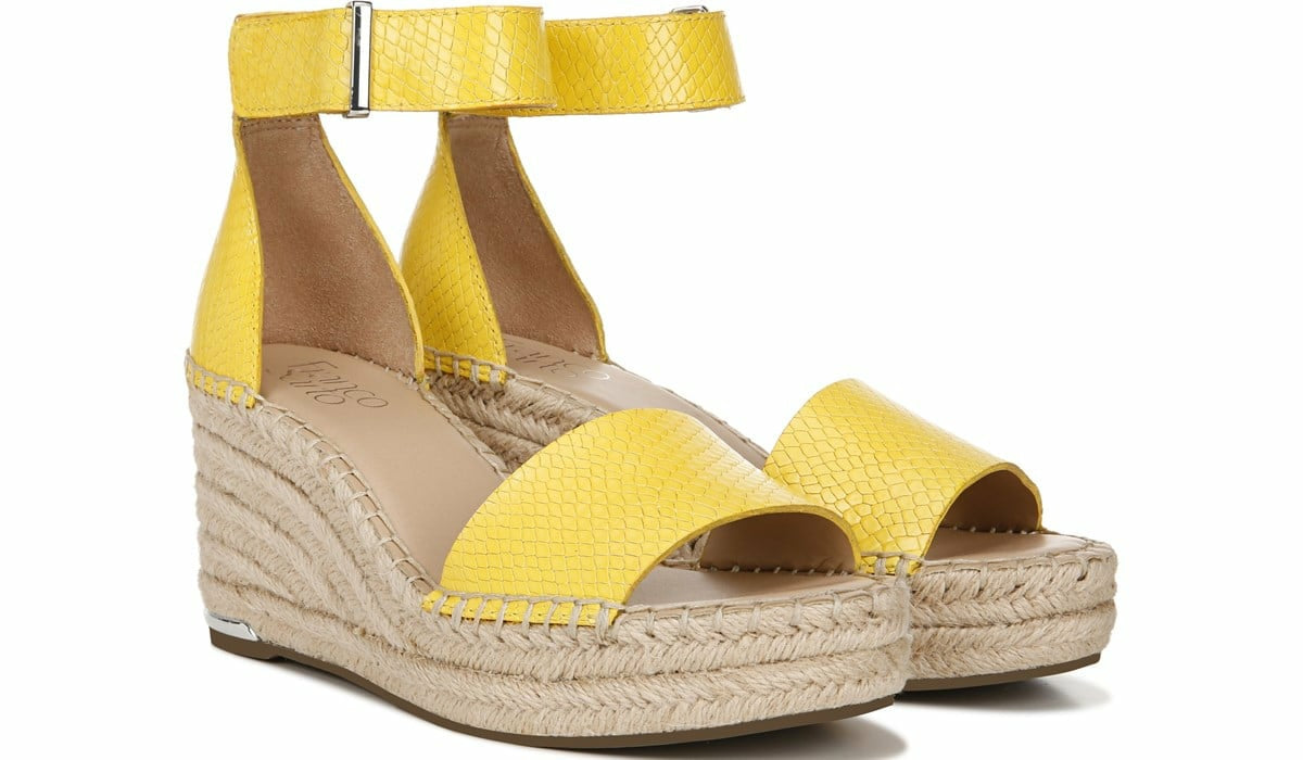 Franco Sarto Franco Clemens 4 Espadrille Wedge Sandal Yellow