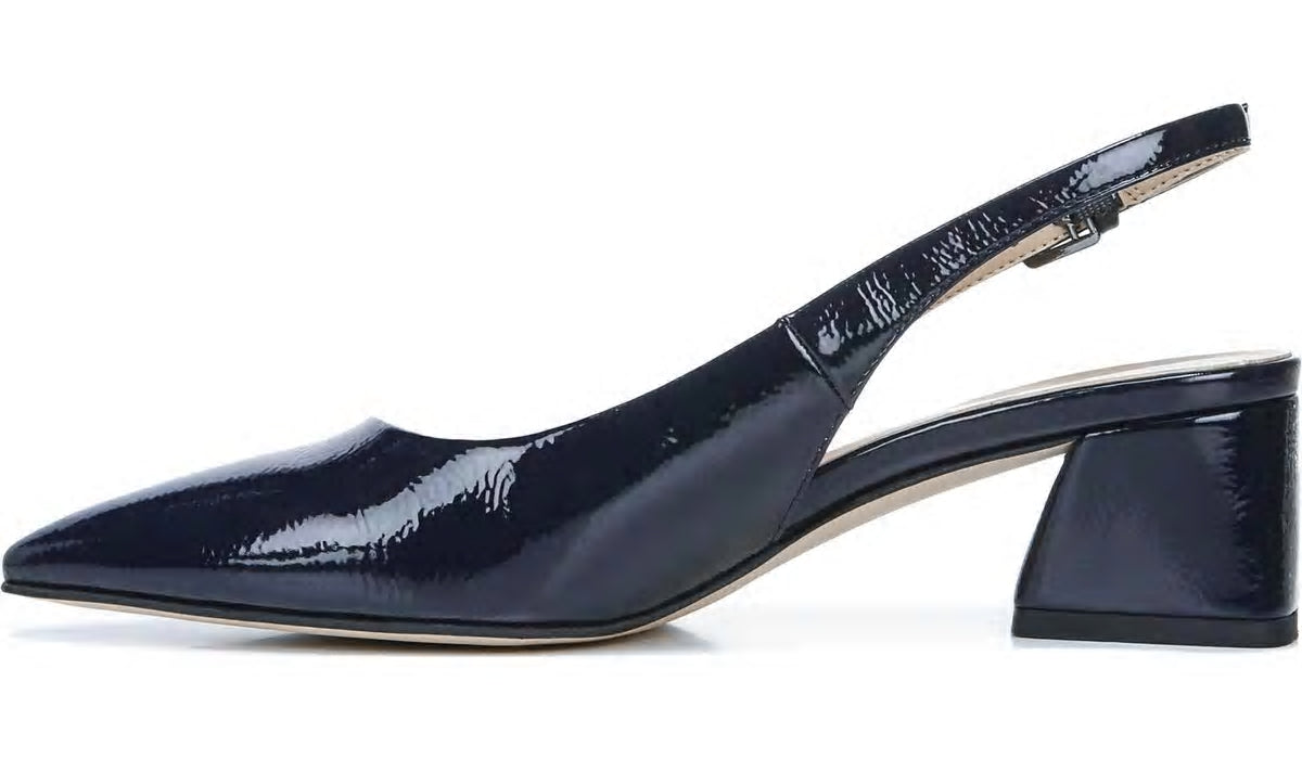 Franco Sarto Franco Racer Slingback Pump Midnight Patent Faux Leather