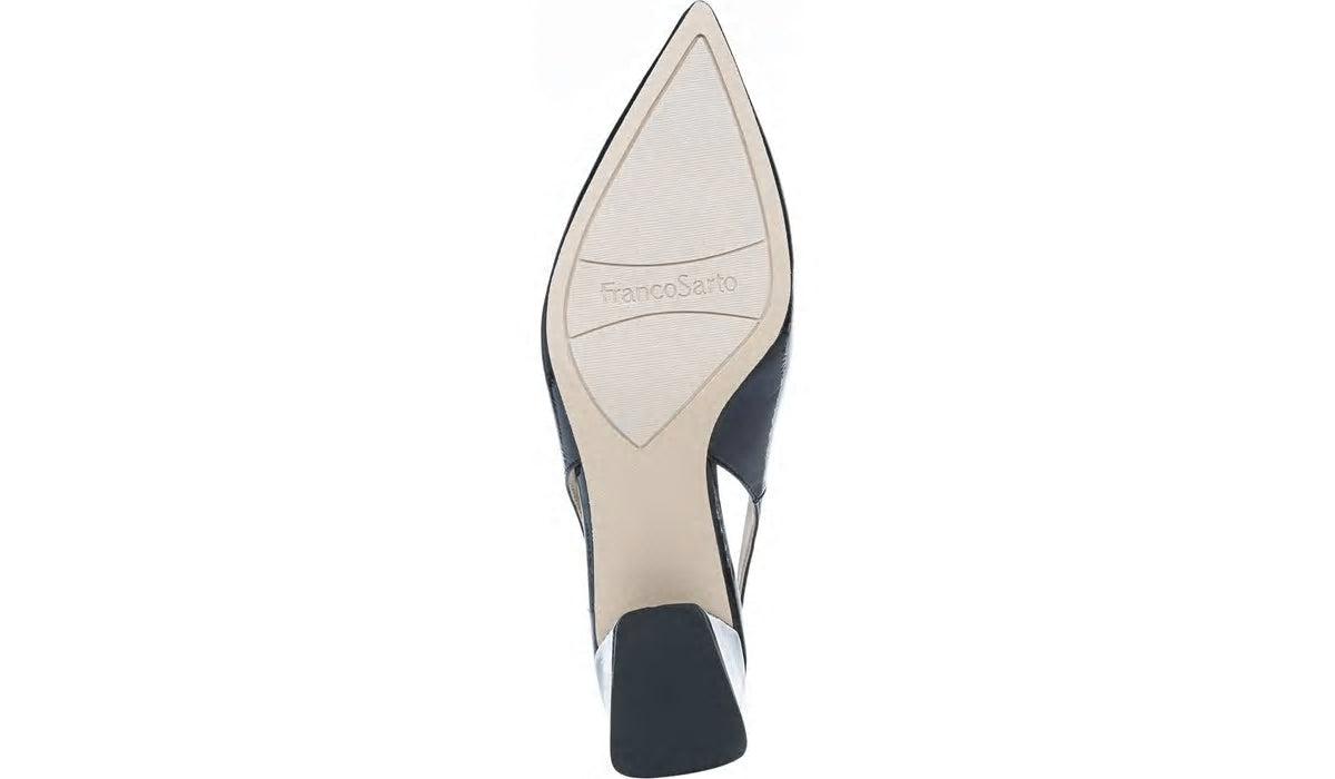 Franco Sarto Franco Racer Slingback Pump Midnight Patent Faux Leather