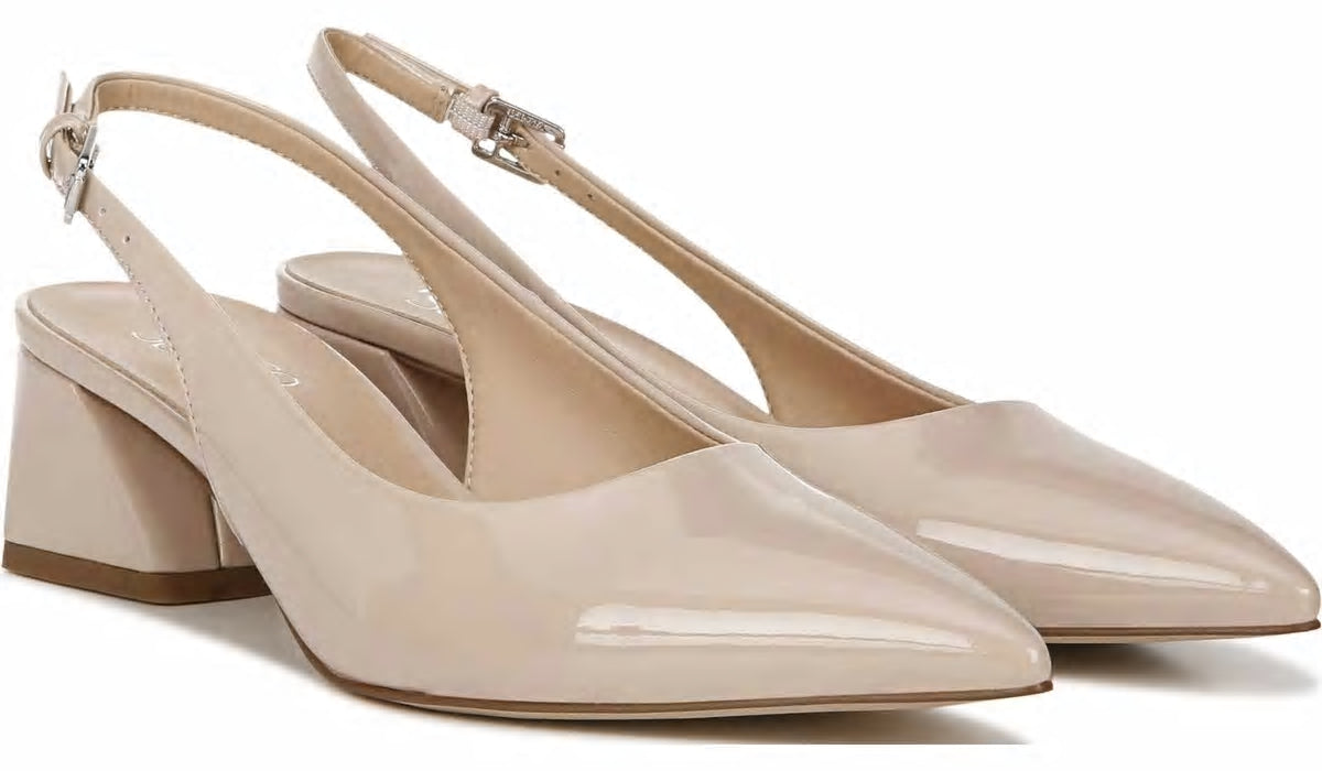 Franco Sarto Franco Racer Slingback Pump Nude Patent Faux Leather