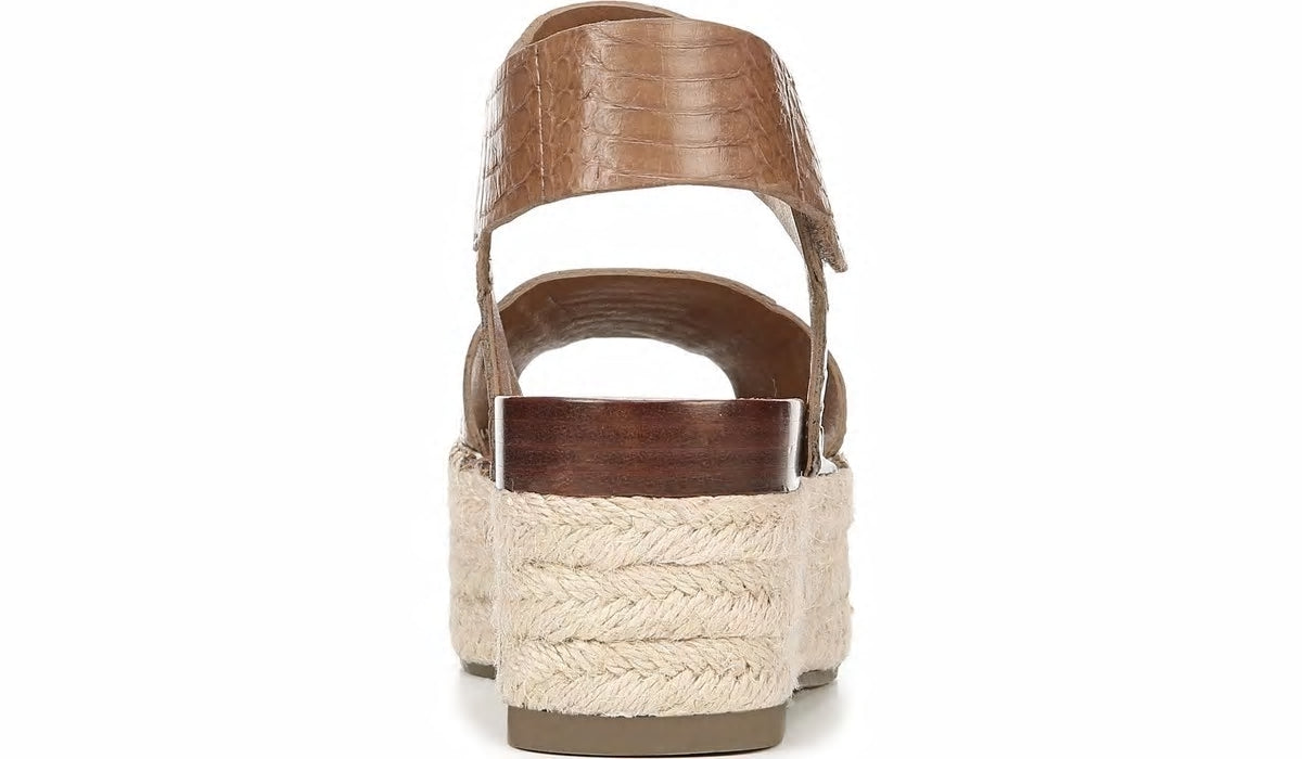 Franco Sarto Sarto Leo 2 Espadrille Wedge Sandal Saddle Snake Print Leather