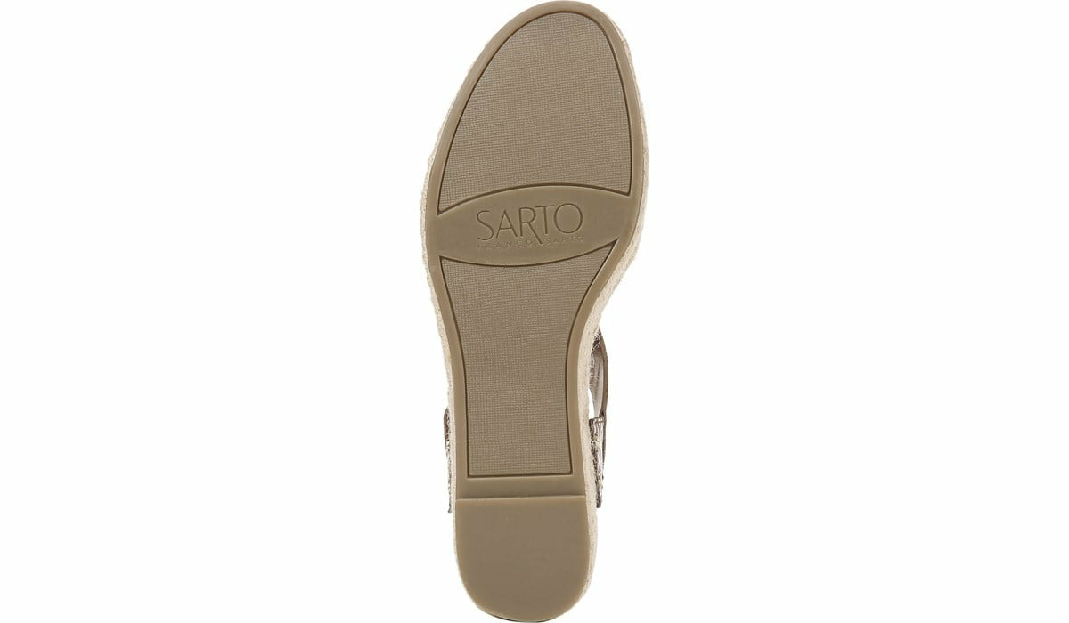 Franco Sarto Sarto Leo 2 Espadrille Wedge Sandal Saddle Snake Print Leather