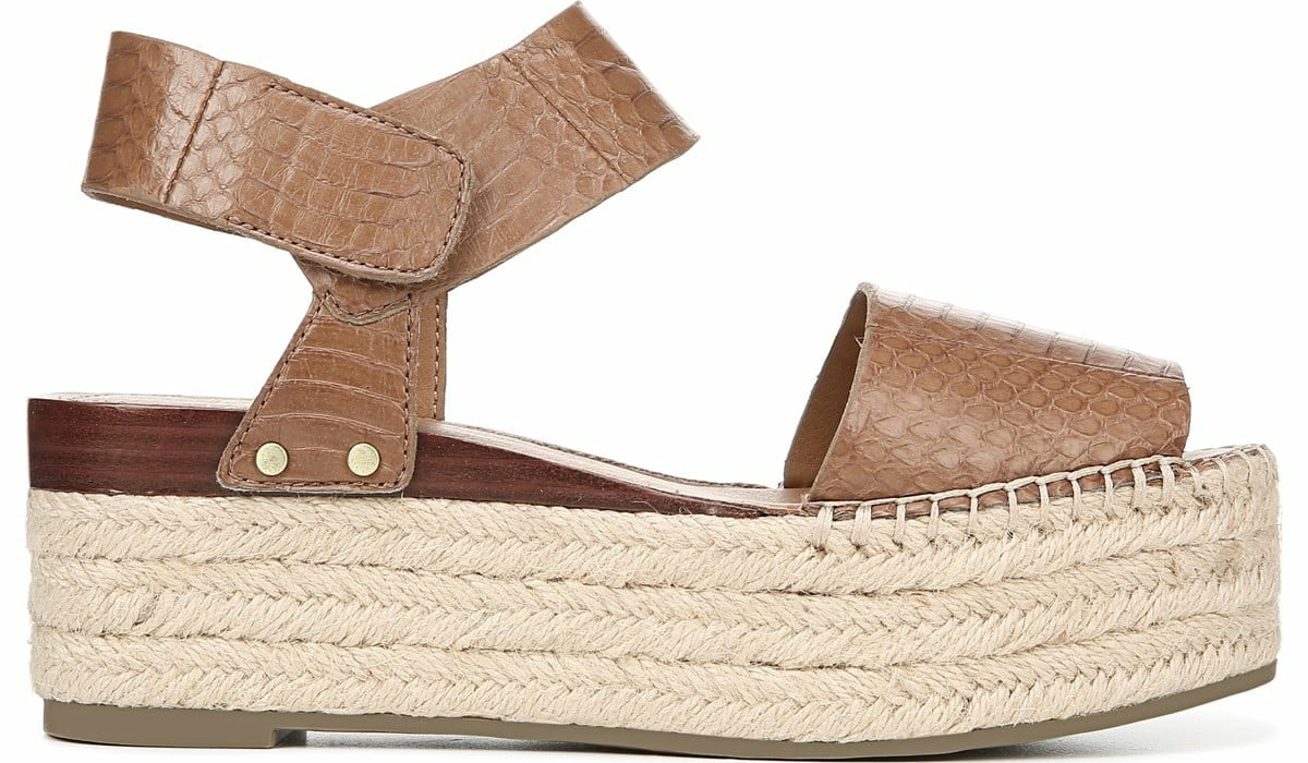 Franco Sarto Sarto Leo 2 Espadrille Wedge Sandal Saddle Snake Print Leather