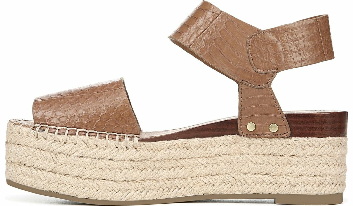 Franco Sarto Sarto Leo 2 Espadrille Wedge Sandal Saddle Snake Print Leather