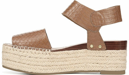 Franco Sarto Sarto Leo 2 Espadrille Wedge Sandal Saddle Snake Print Leather