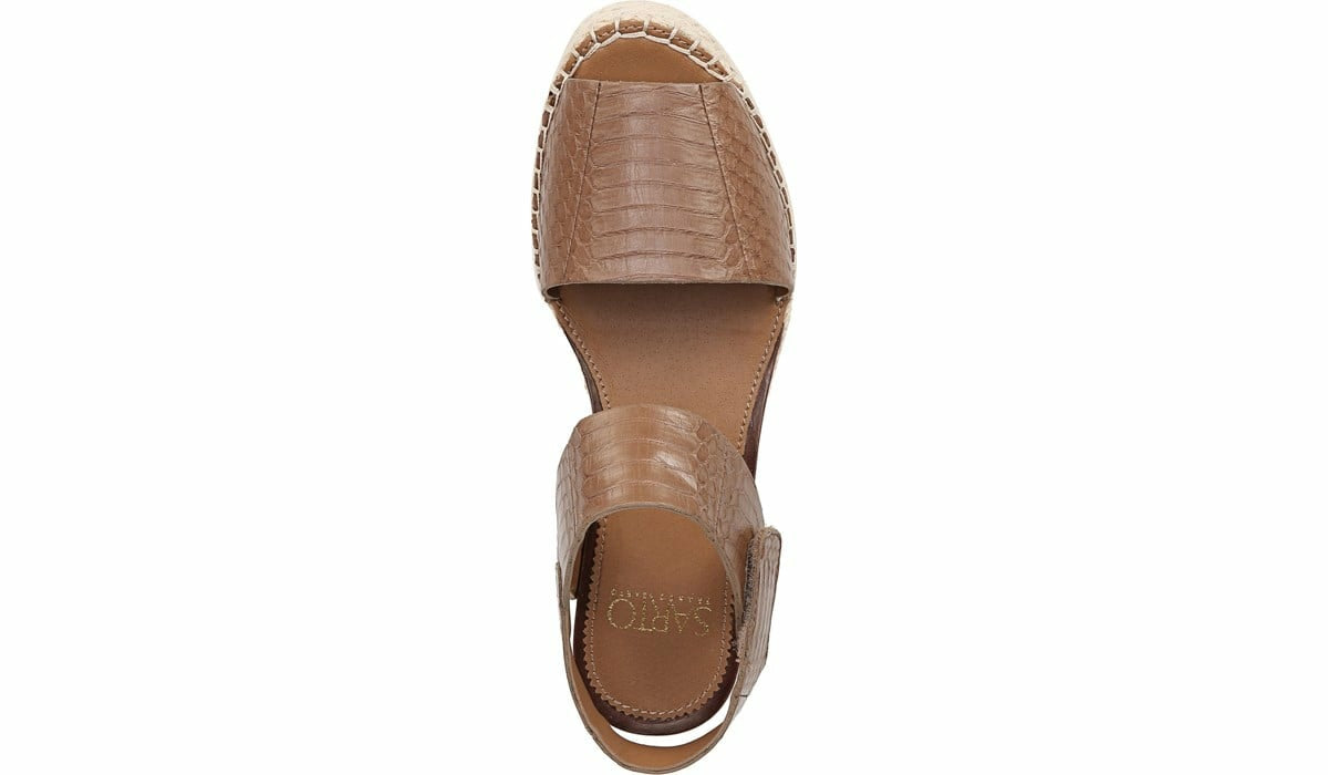 Franco Sarto Sarto Leo 2 Espadrille Wedge Sandal Saddle Snake Print Leather
