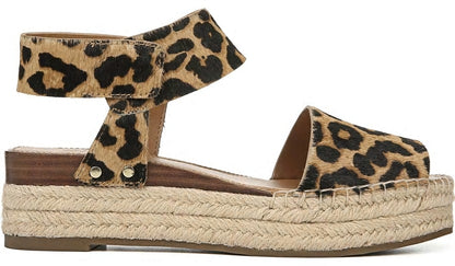 Franco Sarto Sarto Oak Espadrille Sandal Leopard Print Calf Hair