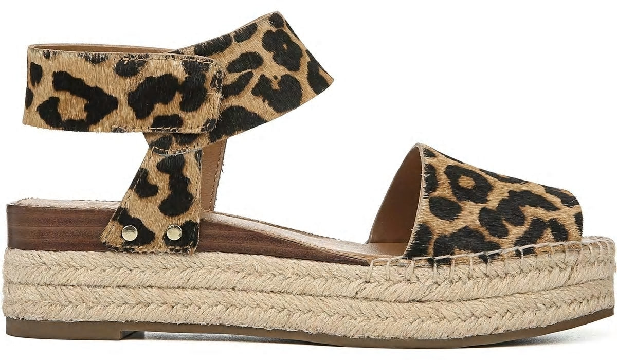 Franco Sarto Sarto Oak Espadrille Sandal Leopard Print Calf Hair