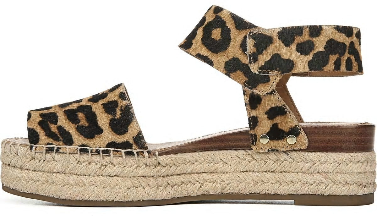 Franco Sarto Sarto Oak Espadrille Sandal Leopard Print Calf Hair