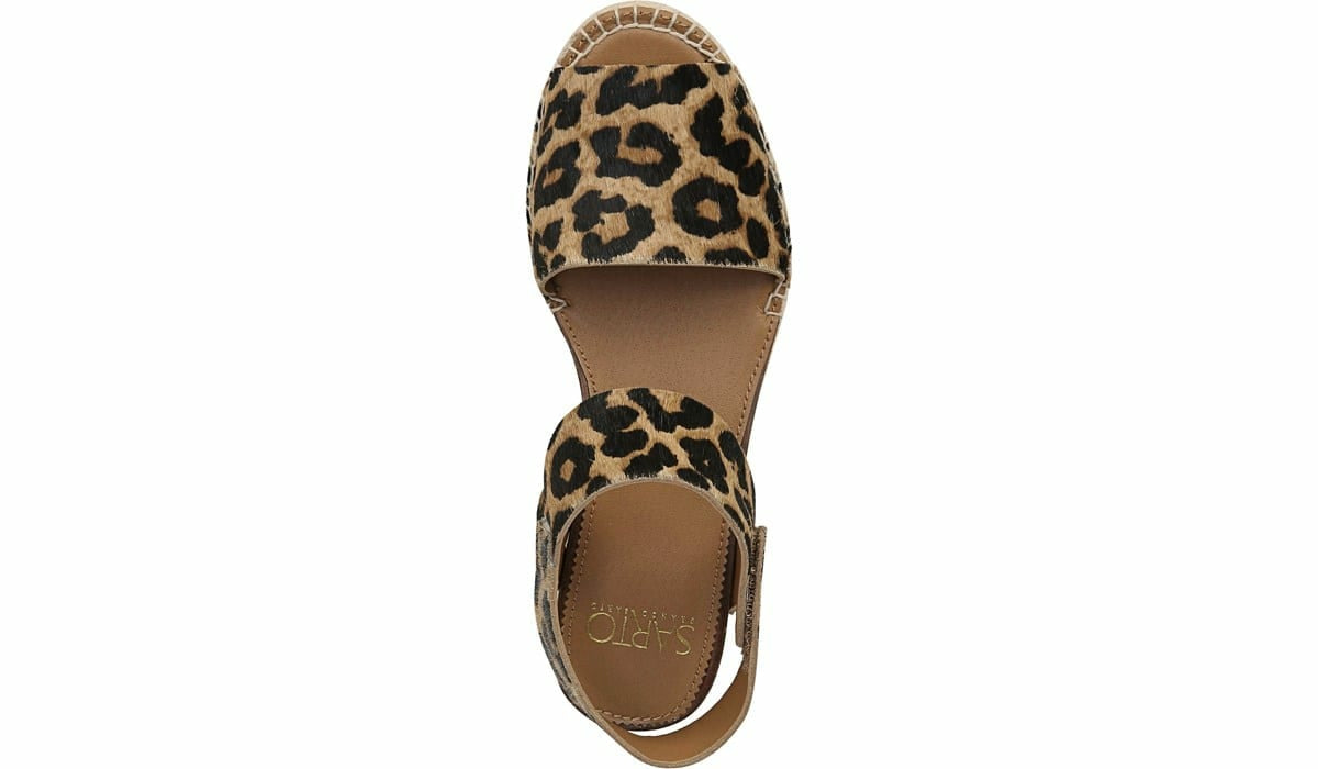 Franco Sarto Sarto Oak Espadrille Sandal Leopard Print Calf Hair