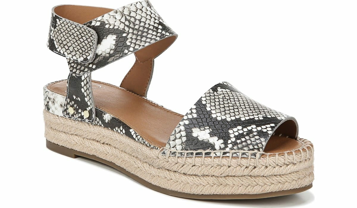 Franco Sarto Sarto Oak Espadrille Sandal Natural Snake Print Leather