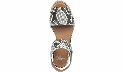 Franco Sarto Sarto Oak Espadrille Sandal Natural Snake Print Leather