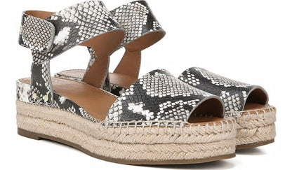 Franco Sarto Sarto Oak Espadrille Sandal Natural Snake Print Leather