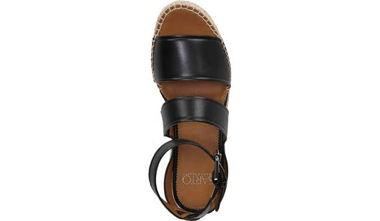 Franco Sarto Sarto Calvin Wedge Sandal Black Leather