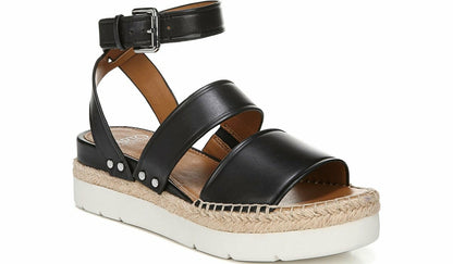 Franco Sarto Sarto Calvin Wedge Sandal Black Leather