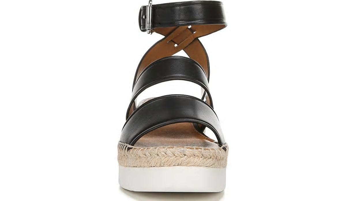 Franco Sarto Sarto Calvin Wedge Sandal Black Leather