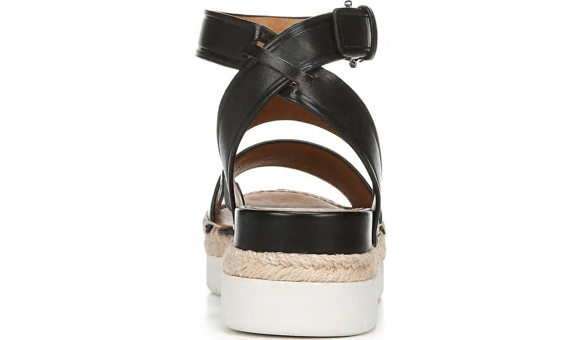Franco Sarto Sarto Calvin Wedge Sandal Black Leather