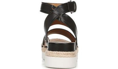 Franco Sarto Sarto Calvin Wedge Sandal Black Leather