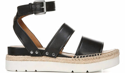 Franco Sarto Sarto Calvin Wedge Sandal Black Leather