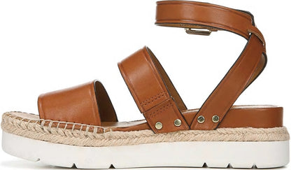 Franco Sarto Sarto Calvin Wedge Sandal Brown Leather
