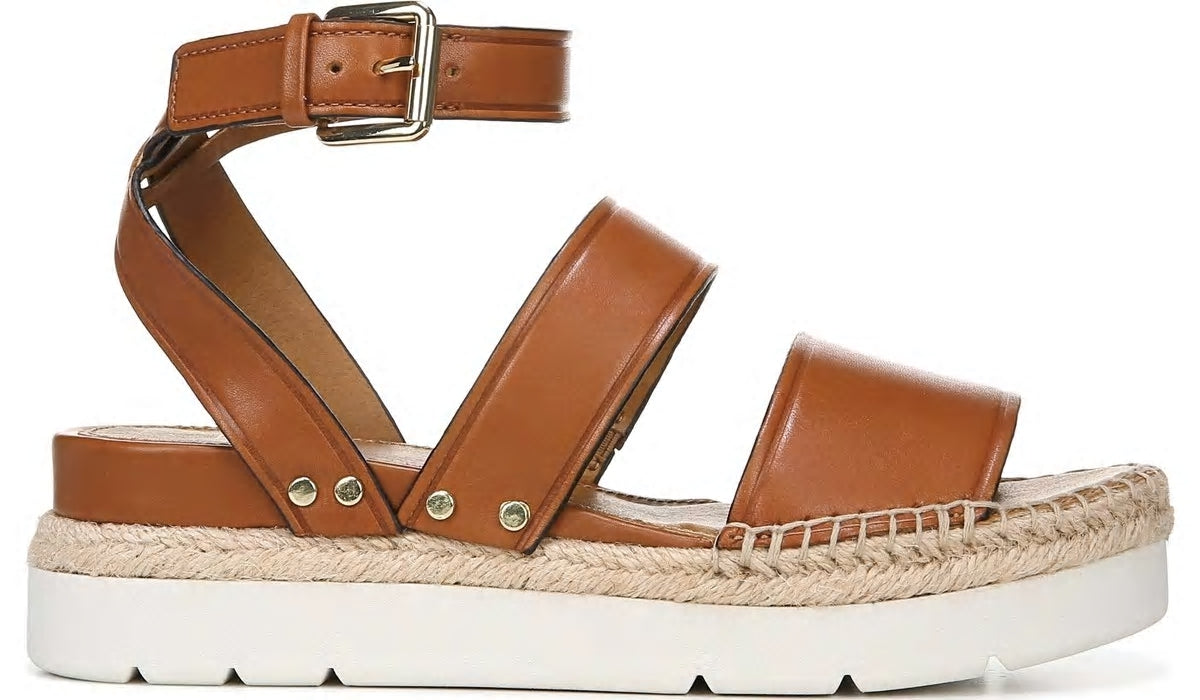 Franco Sarto Sarto Calvin Wedge Sandal Brown Leather