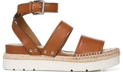 Franco Sarto Sarto Calvin Wedge Sandal Brown Leather