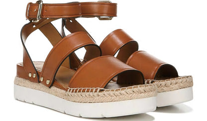 Franco Sarto Sarto Calvin Wedge Sandal Brown Leather