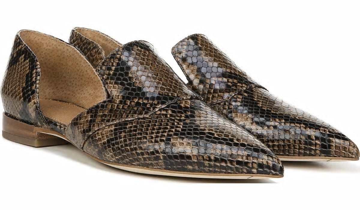 Franco Sarto Sarto Toby D'Orsay Flat Taupe Snake Leather