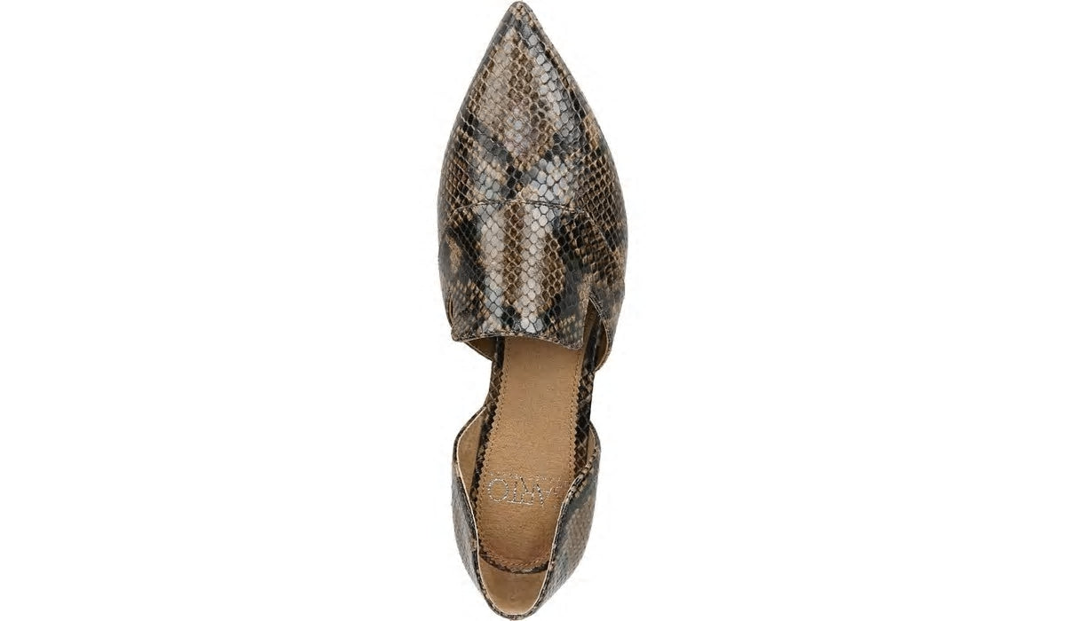 Franco Sarto Sarto Toby D'Orsay Flat Taupe Snake Leather