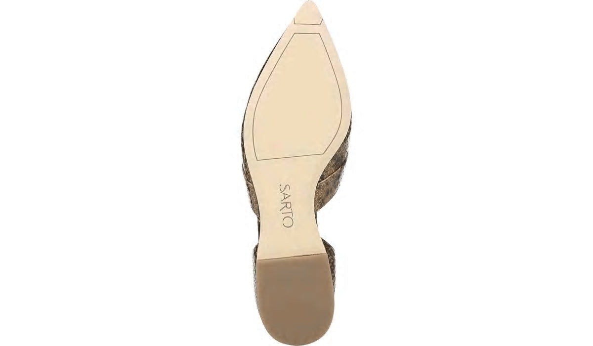 Franco Sarto Sarto Toby D'Orsay Flat Taupe Snake Leather