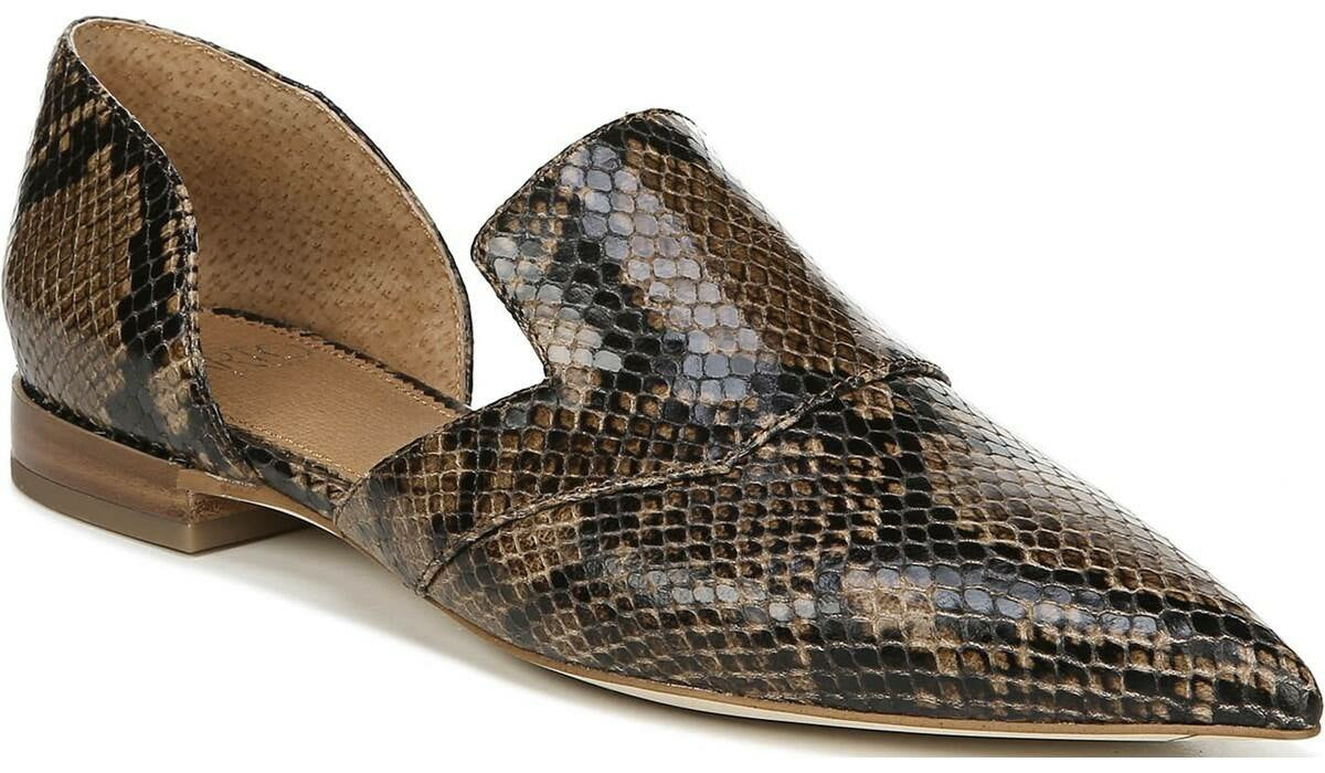 Franco Sarto Sarto Toby D'Orsay Flat Taupe Snake Leather