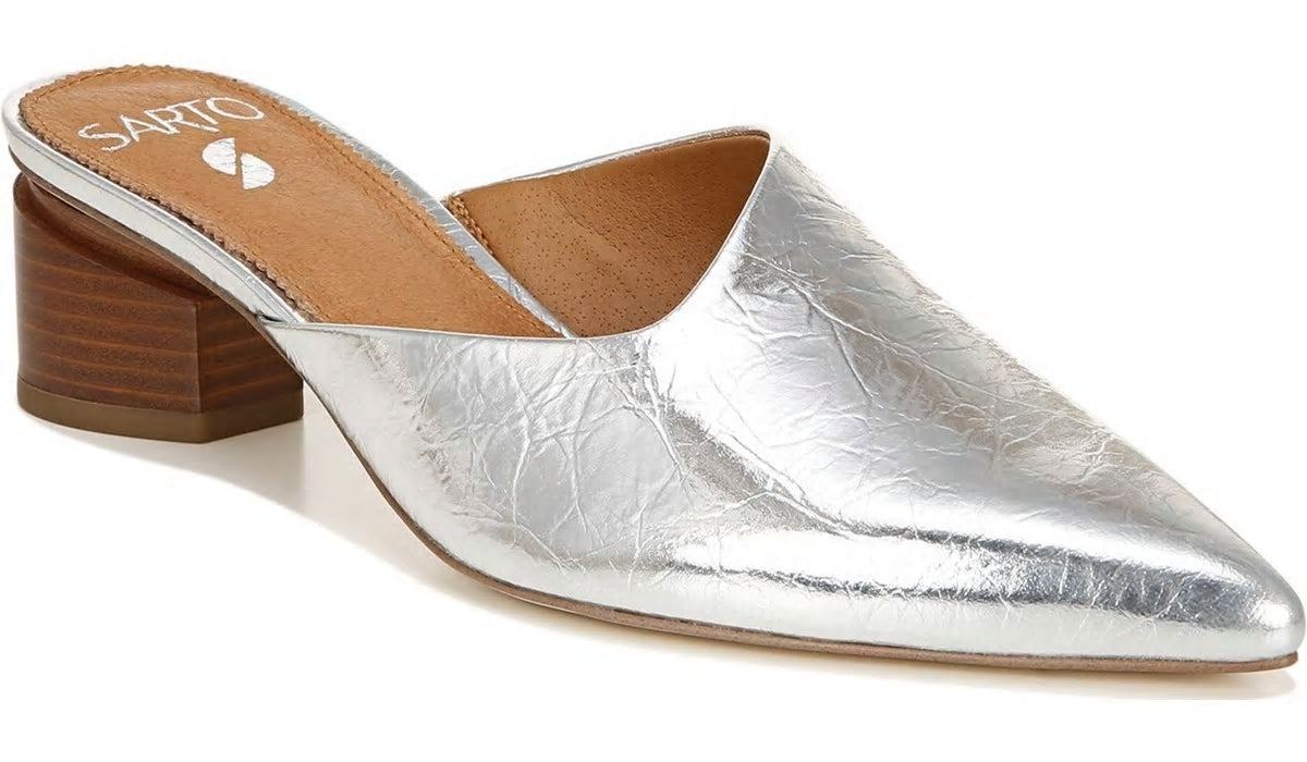 Franco Sarto Sarto Visa Mule Silver Metallic Leather