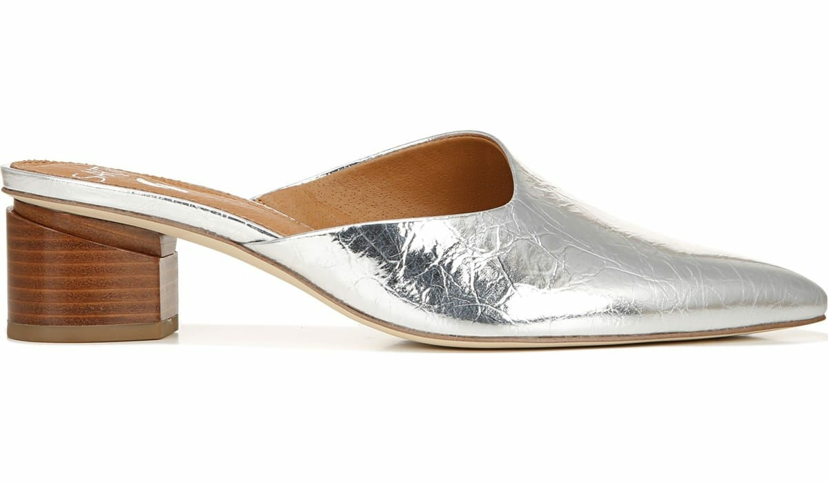 Franco Sarto Sarto Visa Mule Silver Metallic Leather