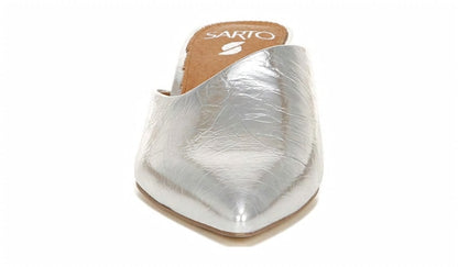 Franco Sarto Sarto Visa Mule Silver Metallic Leather