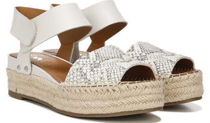 Franco Sarto Sarto Oak Espadrille Sandal Natural Snake Print Leather