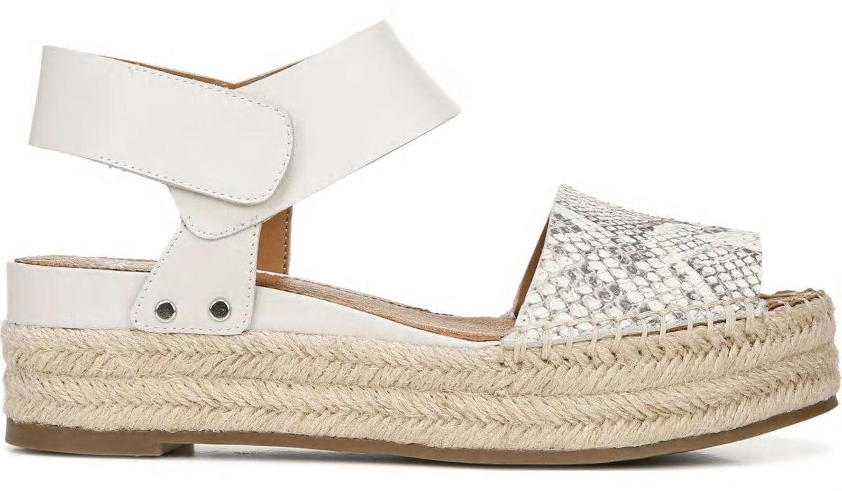Franco Sarto Sarto Oak Espadrille Sandal Natural Snake Print Leather
