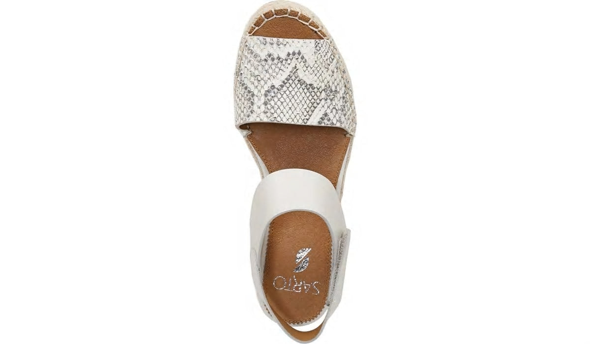 Franco Sarto Sarto Oak Espadrille Sandal Natural Snake Print Leather